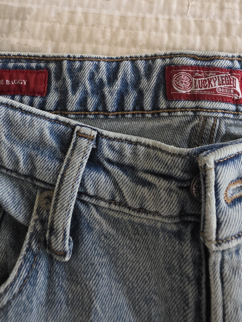 Lucky Brand Light Blue Jeans with Pink and Purple Floral Embroidery - Picture 2 of 3